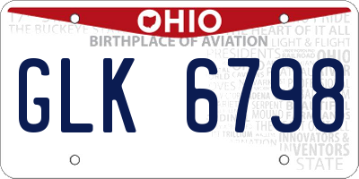 OH license plate GLK6798