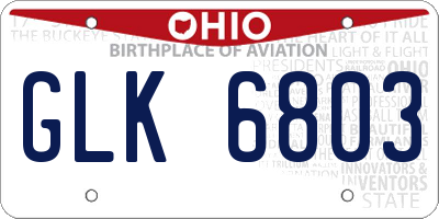 OH license plate GLK6803