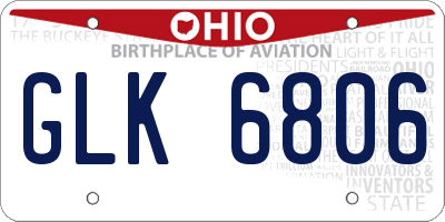 OH license plate GLK6806