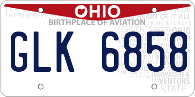 OH license plate GLK6858