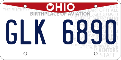 OH license plate GLK6890