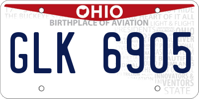 OH license plate GLK6905