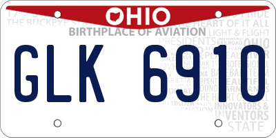 OH license plate GLK6910