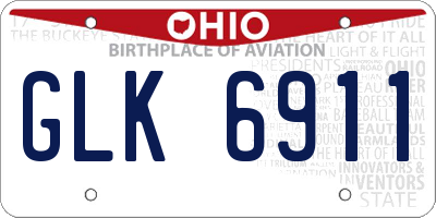 OH license plate GLK6911