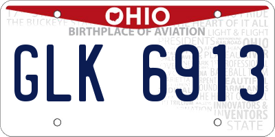 OH license plate GLK6913