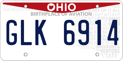 OH license plate GLK6914