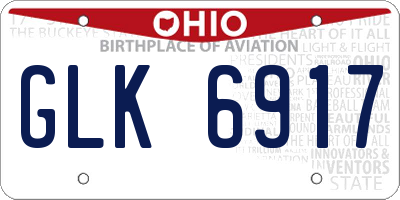 OH license plate GLK6917