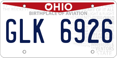 OH license plate GLK6926