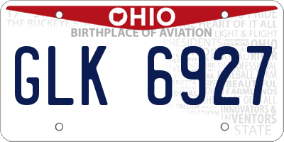 OH license plate GLK6927