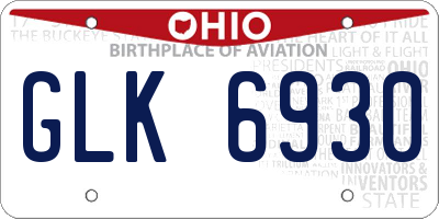 OH license plate GLK6930