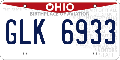 OH license plate GLK6933