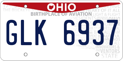 OH license plate GLK6937