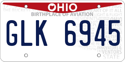 OH license plate GLK6945