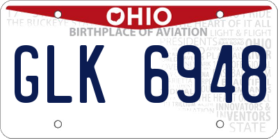 OH license plate GLK6948