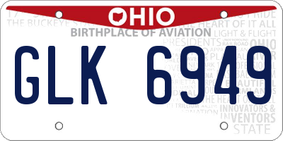 OH license plate GLK6949