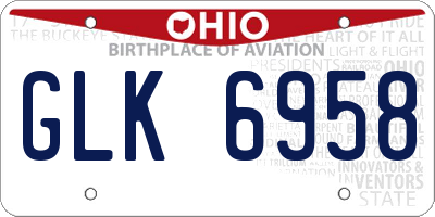 OH license plate GLK6958