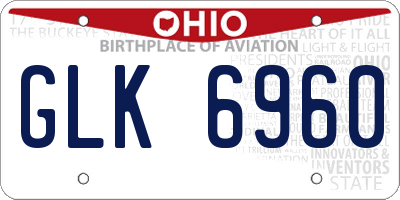 OH license plate GLK6960