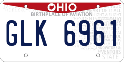 OH license plate GLK6961