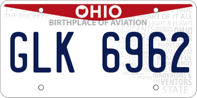 OH license plate GLK6962