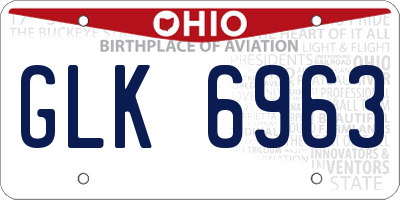 OH license plate GLK6963