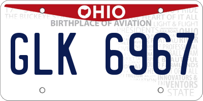 OH license plate GLK6967