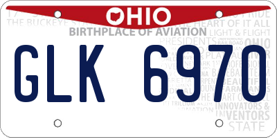 OH license plate GLK6970