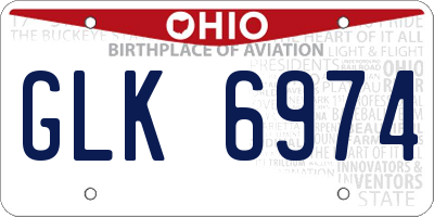 OH license plate GLK6974