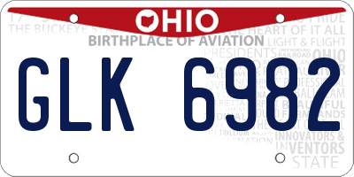 OH license plate GLK6982