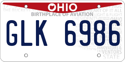 OH license plate GLK6986