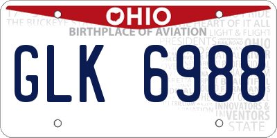 OH license plate GLK6988