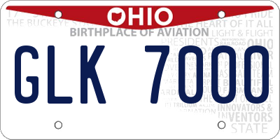 OH license plate GLK7000