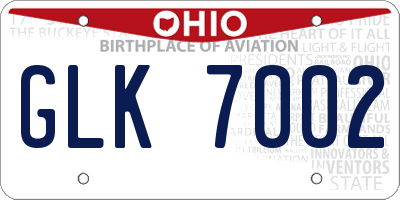 OH license plate GLK7002