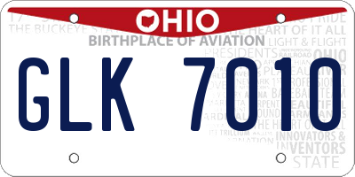 OH license plate GLK7010