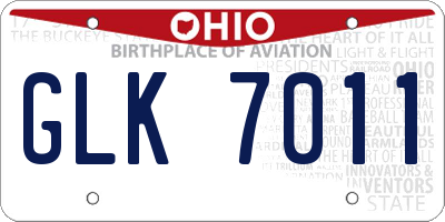 OH license plate GLK7011