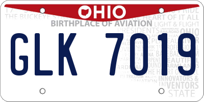 OH license plate GLK7019