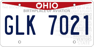 OH license plate GLK7021