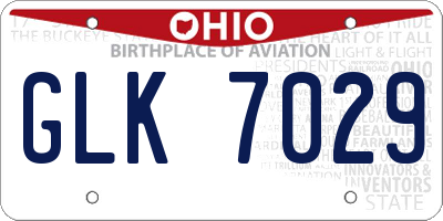 OH license plate GLK7029