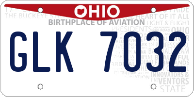 OH license plate GLK7032