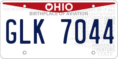 OH license plate GLK7044