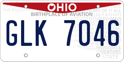 OH license plate GLK7046