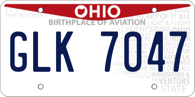 OH license plate GLK7047