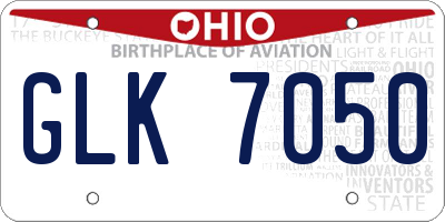OH license plate GLK7050