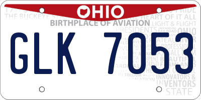 OH license plate GLK7053