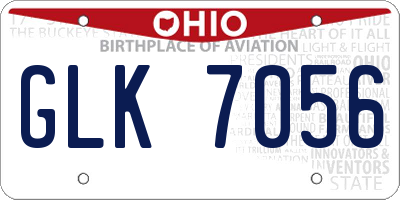 OH license plate GLK7056