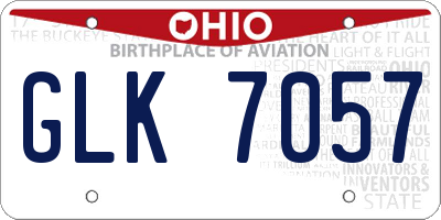 OH license plate GLK7057