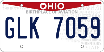 OH license plate GLK7059