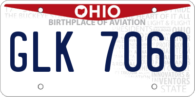 OH license plate GLK7060
