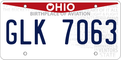 OH license plate GLK7063