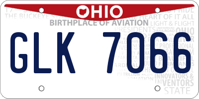 OH license plate GLK7066