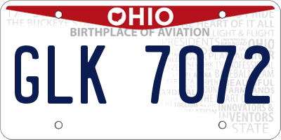 OH license plate GLK7072